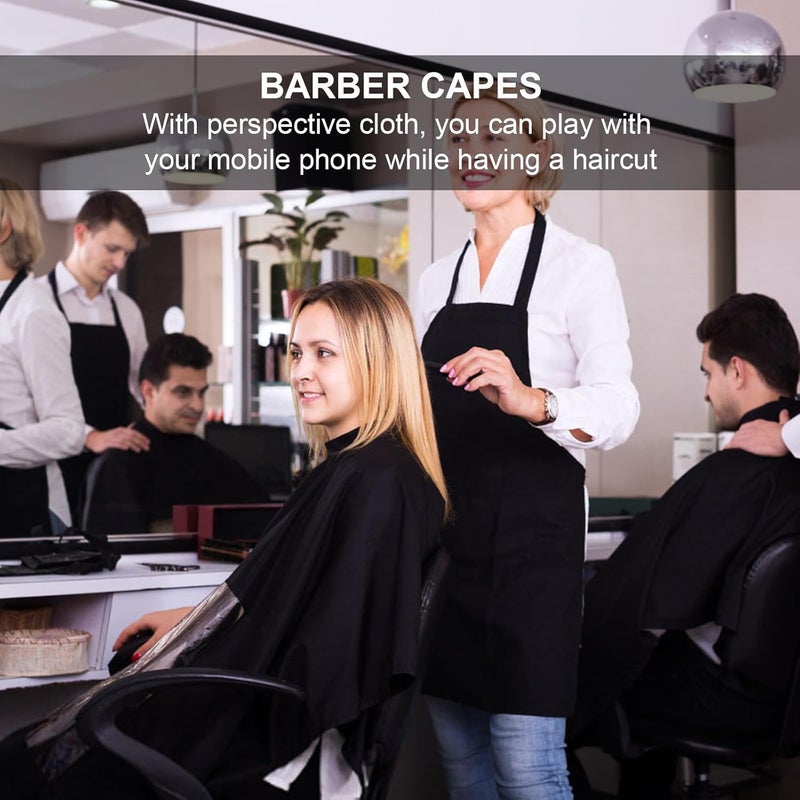 Baluue 2pcs Professional Salon Hairdressing Capes with Window Black Hair Cutting Barber Capes for Adults Salon and Home Use - Image 5