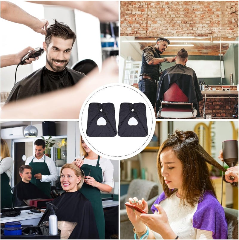 Baluue 2pcs Professional Salon Hairdressing Capes with Window Black Hair Cutting Barber Capes for Adults Salon and Home Use - Image 3