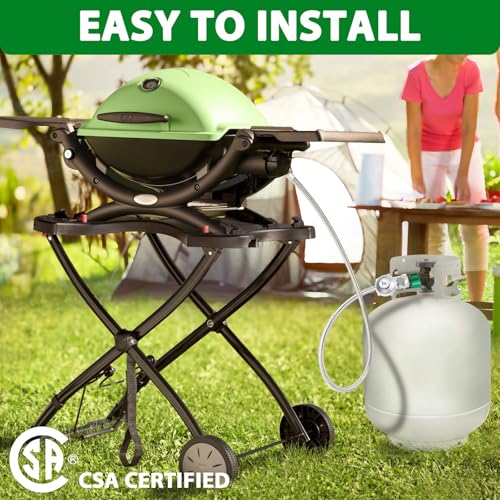 GGC 5FT Two Stage Propane Regulator with Stainless Braided Hose, Dual Stage Propane Hose with QCC1/Type1 Connector for Gas Grills RV Appliance Generator - Image 3