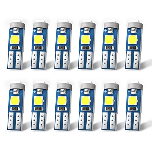 Nanpoku T5 LED Bulbs 74 73 37 2721 LED Bulb for Auto Car Dashboard Dash Instrument Panel Gauge Cluster Indicator Lights Lamp(White) - Image 1
