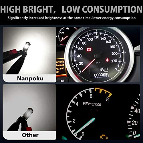 Nanpoku T5 LED Bulbs 74 73 37 2721 LED Bulb for Auto Car Dashboard Dash Instrument Panel Gauge Cluster Indicator Lights Lamp(White) - Image 5