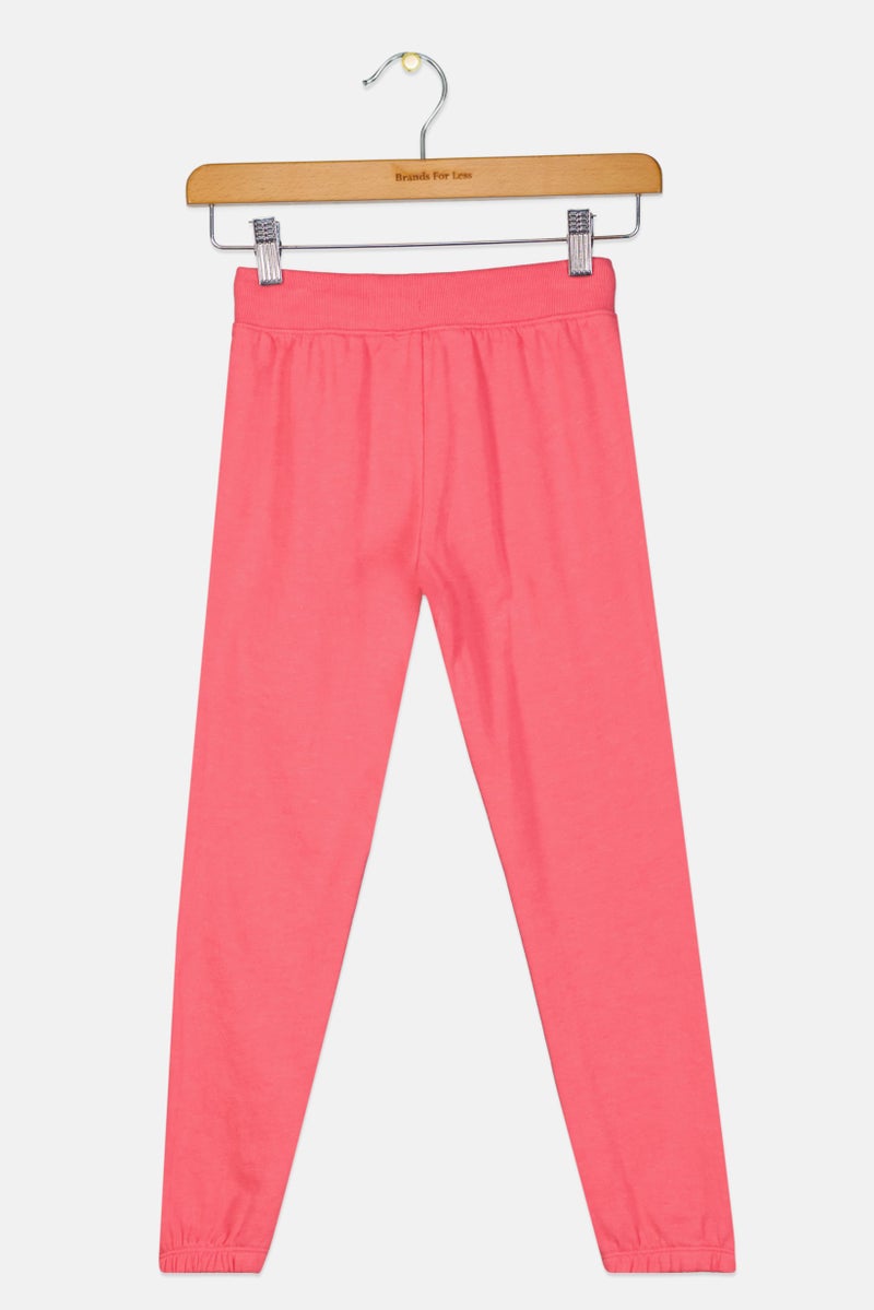 GAP Kids Girl Drawstring Brand Logo Jogger Pants, Pink  - Image 2