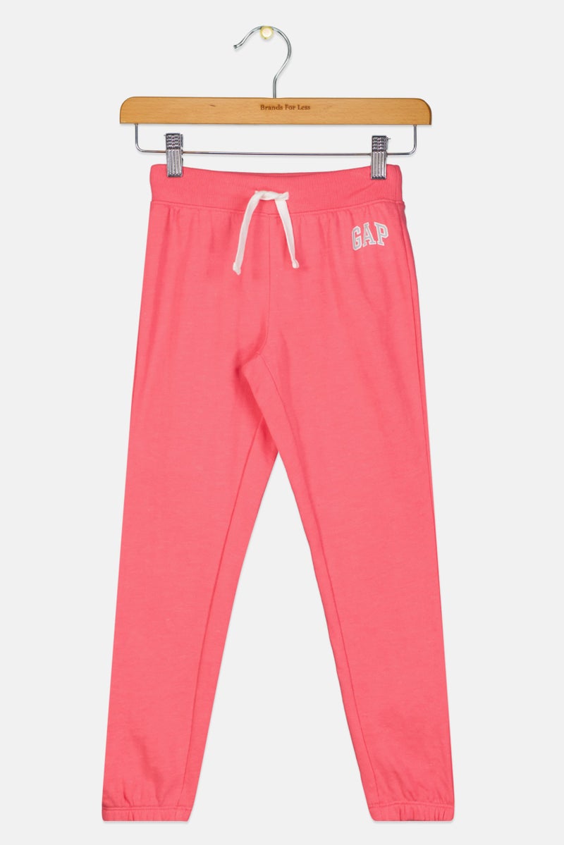 GAP Kids Girl Drawstring Brand Logo Jogger Pants, Pink  - Image 1