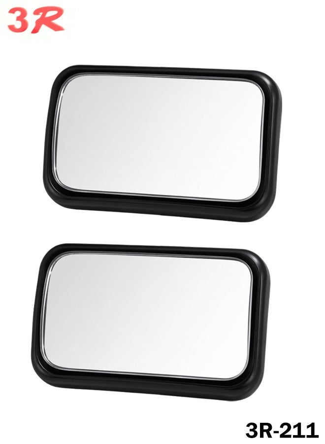 3 ار مرآة النقطة العمياء للسيارة 3R-211، مرآة جانبية للعمود B، قابلة للتعديل 360 درجة، زجاج عالي الدقة، مرآة محدبة واسعة الزاوية مع لاصق 3M، مرآة رؤية خلفية مساعدة عالمية للسيارات وسيارات الدفع الرباعي والشاحنات والحافلات، قيادة آمنة - Image 1