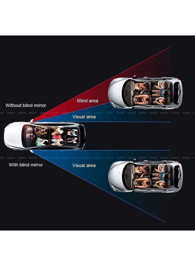 3 ار مرآة النقطة العمياء للسيارة 3R-211، مرآة جانبية للعمود B، قابلة للتعديل 360 درجة، زجاج عالي الدقة، مرآة محدبة واسعة الزاوية مع لاصق 3M، مرآة رؤية خلفية مساعدة عالمية للسيارات وسيارات الدفع الرباعي والشاحنات والحافلات، قيادة آمنة - Image 2
