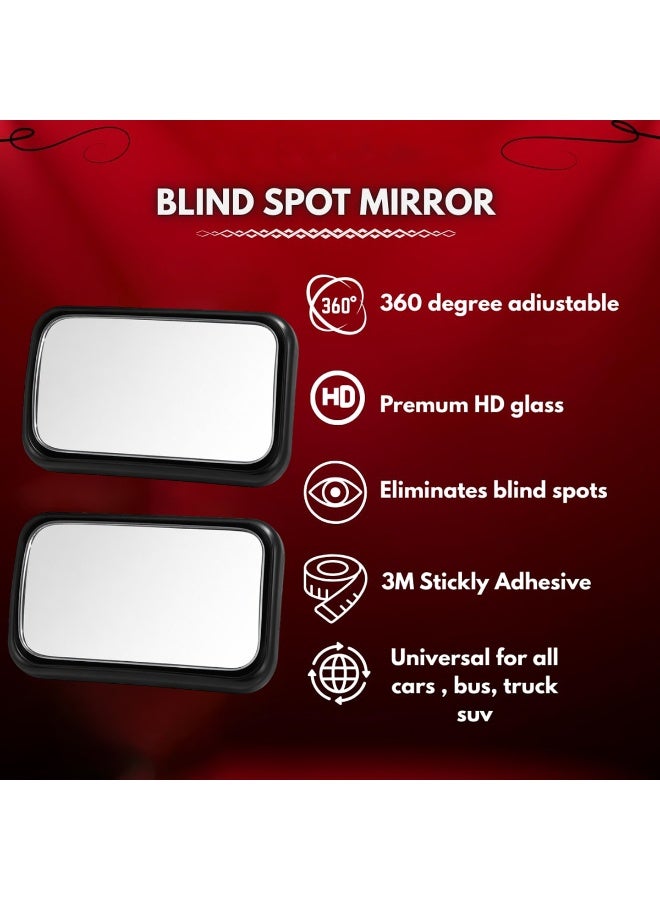 3 ار مرآة النقطة العمياء للسيارة 3R-211، مرآة جانبية للعمود B، قابلة للتعديل 360 درجة، زجاج عالي الدقة، مرآة محدبة واسعة الزاوية مع لاصق 3M، مرآة رؤية خلفية مساعدة عالمية للسيارات وسيارات الدفع الرباعي والشاحنات والحافلات، قيادة آمنة - Image 3