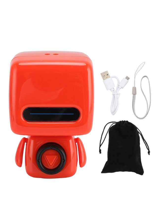 سماعة روبوت بلوتوث - تصميم مضخم صوت محمول - وظائف تصوير ذكية ومكالمات - مضغوط ومتعدد الاستخدامات - خفيف الوزن وصغير الحجم (أحمر) - Image 1