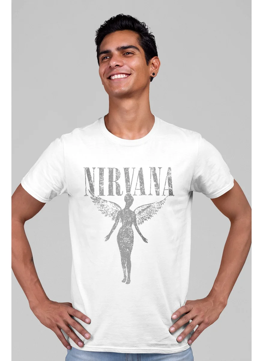 Rock&Roll Angel Nirvana White Short Sleeve Men's T-Shirt