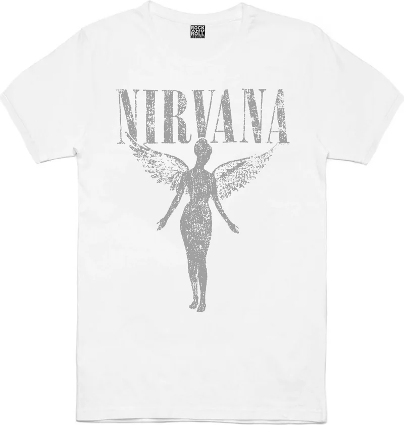 روك اند رول Angel Nirvana White Short Sleeve Men's T-Shirt