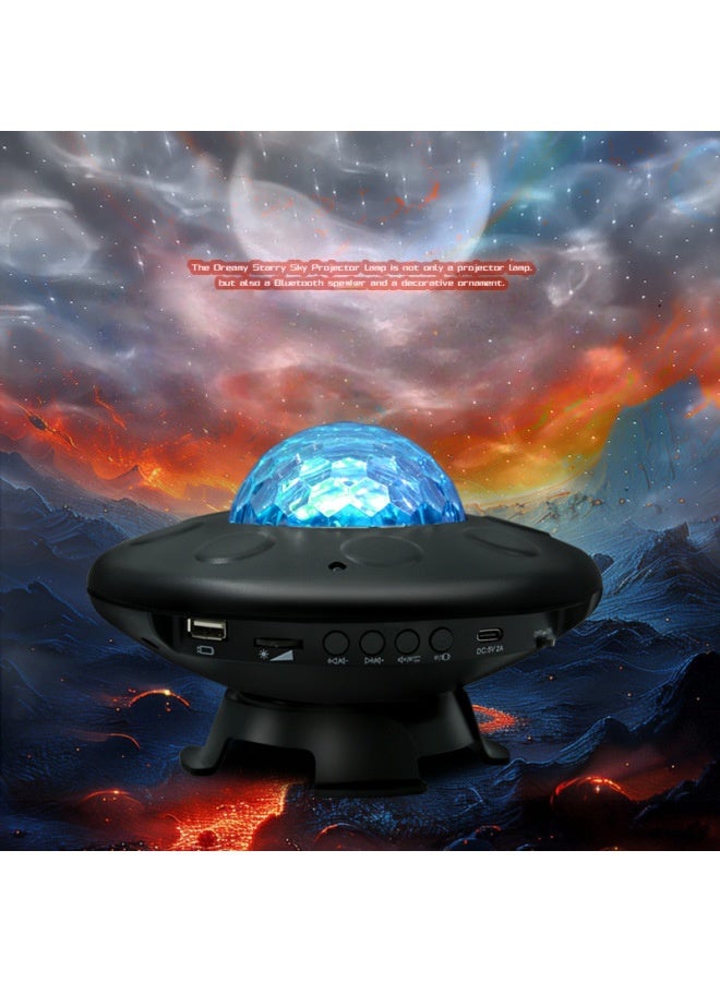 UFO Shape Star Projector Light - Bluetooth Music Ambient Lamp with Starry Sky Effect, Bedroom Night Light & Desk Decor - Image 4