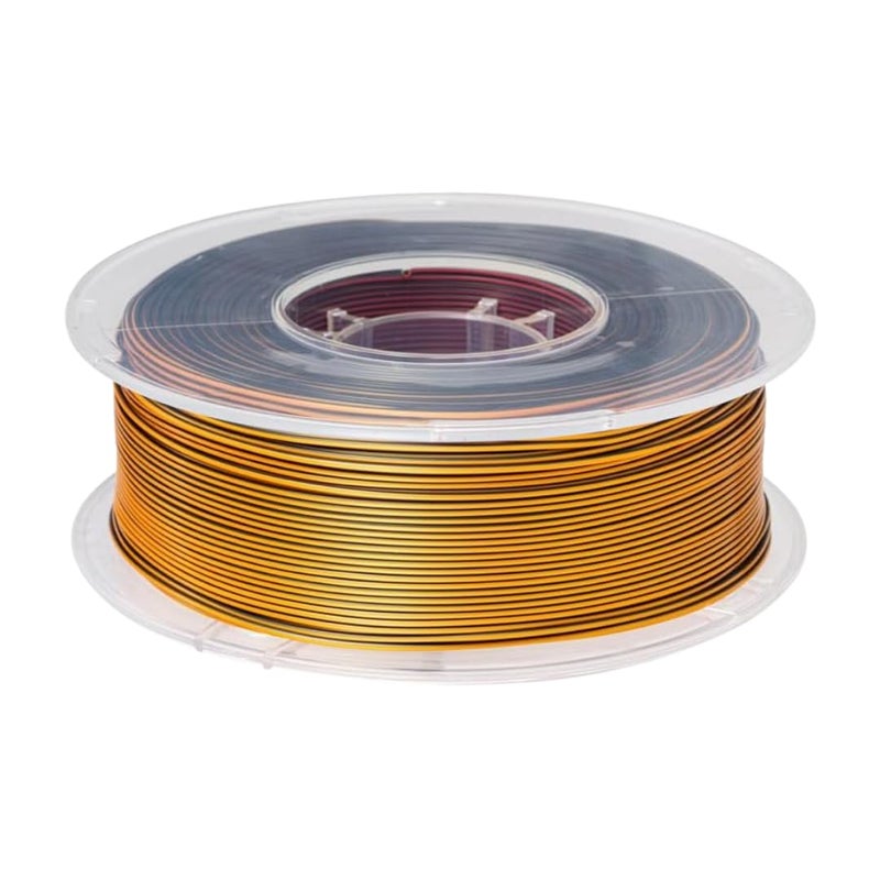 Protomont TECHNOLOGIES FiLAMONT PLA Silk Filament 1.75mm, 3D Printer Filament, Shiny Silk 1.75 PLA Filament, 1kg(2.2Lbs)/Spool (TRI Silk RED Gold Black) - Image 2
