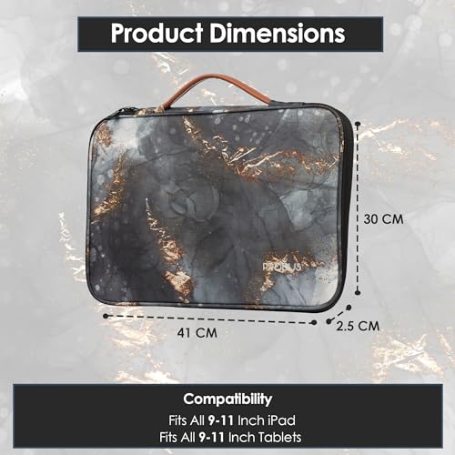 Probus Printed Canvas Tablet Sleeve Case Cover Compatible for iPad 10.2/iPad 10.9/Pro 11/iPad 9.7/Lenovo Tab/Galaxy Tab S9/Oppo Pad Air/Realme Pad X/Xiaomi pad 5/Redmi Pad Tablets (Dark Ash) - Image 2