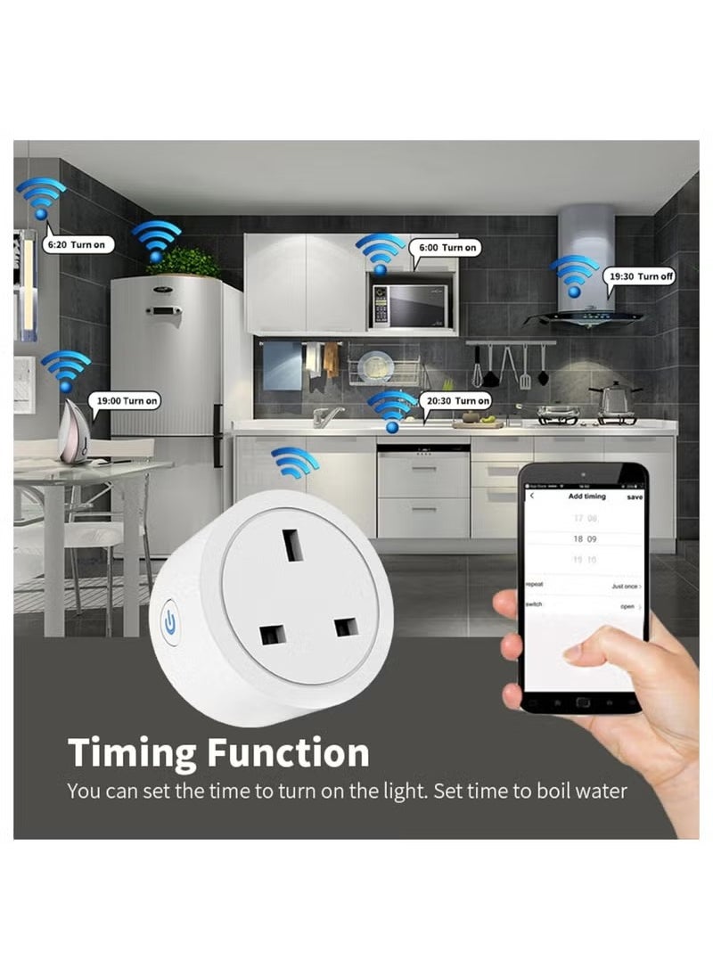 Generic - Smart WiFi Plug, 16A Smart Outlet Plug Socket for Home appliances Automation Compatible with Google Home & Alexa. Mini Socket with remote & voice control with timer function. No Hub required. - Image 1