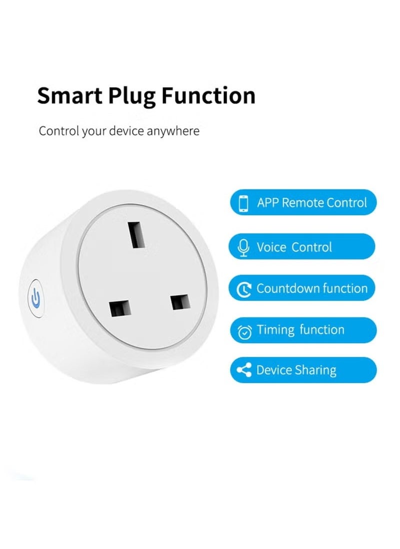 Generic - Smart WiFi Plug, 16A Smart Outlet Plug Socket for Home appliances Automation Compatible with Google Home & Alexa. Mini Socket with remote & voice control with timer function. No Hub required. - Image 1