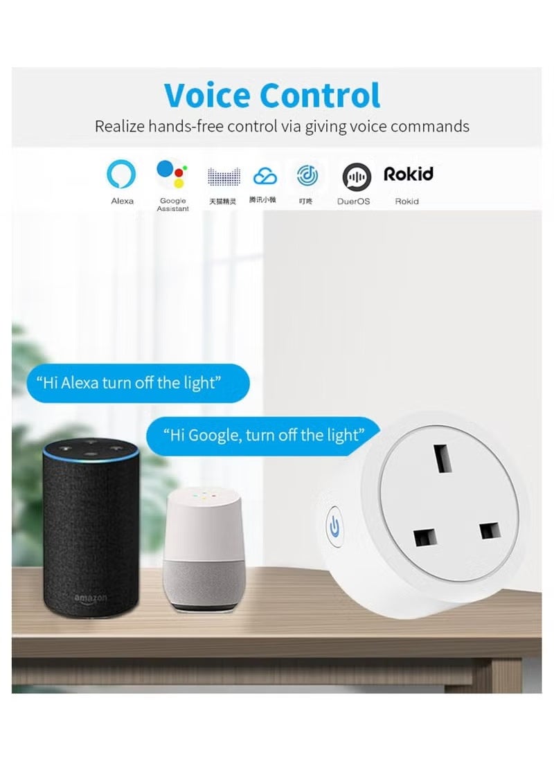 Generic - Smart WiFi Plug, 16A Smart Outlet Plug Socket for Home appliances Automation Compatible with Google Home & Alexa. Mini Socket with remote & voice control with timer function. No Hub required. - Image 1