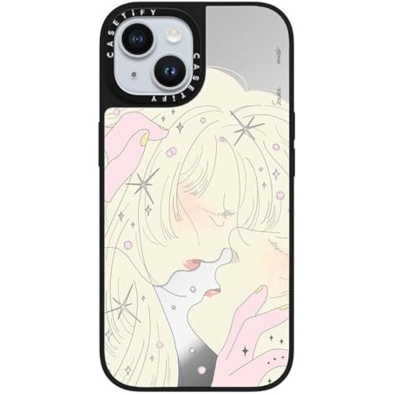 Casetify Mirror iPhone 15 Case 【Reflective / 4.9ft Drop Protection/Compatible with Magsafe】 - Very Close by SAITEMISS - Silver on Black - Image 4