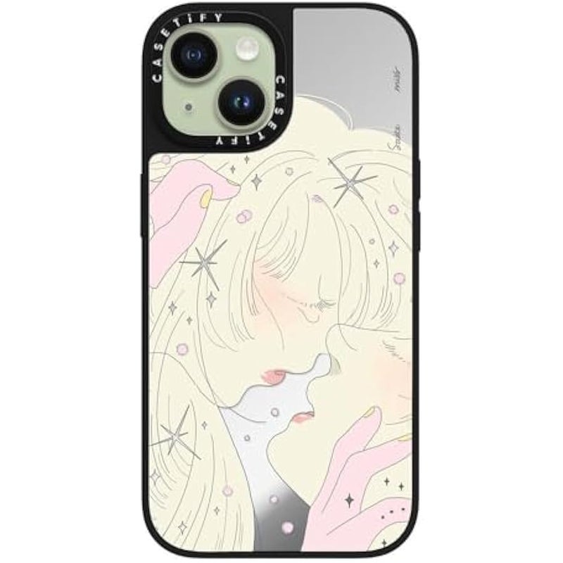 Casetify Mirror iPhone 15 Case 【Reflective / 4.9ft Drop Protection/Compatible with Magsafe】 - Very Close by SAITEMISS - Silver on Black - Image 3