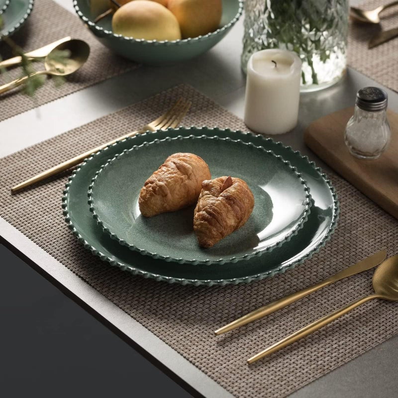 Miss Yip MissYIP 12 Piece Melamine Dinnerware Sets, Service for 4, Lightweight Unbreakable, BPA Free, Food Grade Plates Sets, Dishwasher Safe, Indoor and Outdoor Use - Image 4