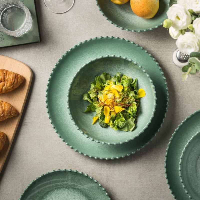 Miss Yip MissYIP 12 Piece Melamine Dinnerware Sets, Service for 4, Lightweight Unbreakable, BPA Free, Food Grade Plates Sets, Dishwasher Safe, Indoor and Outdoor Use - Image 3