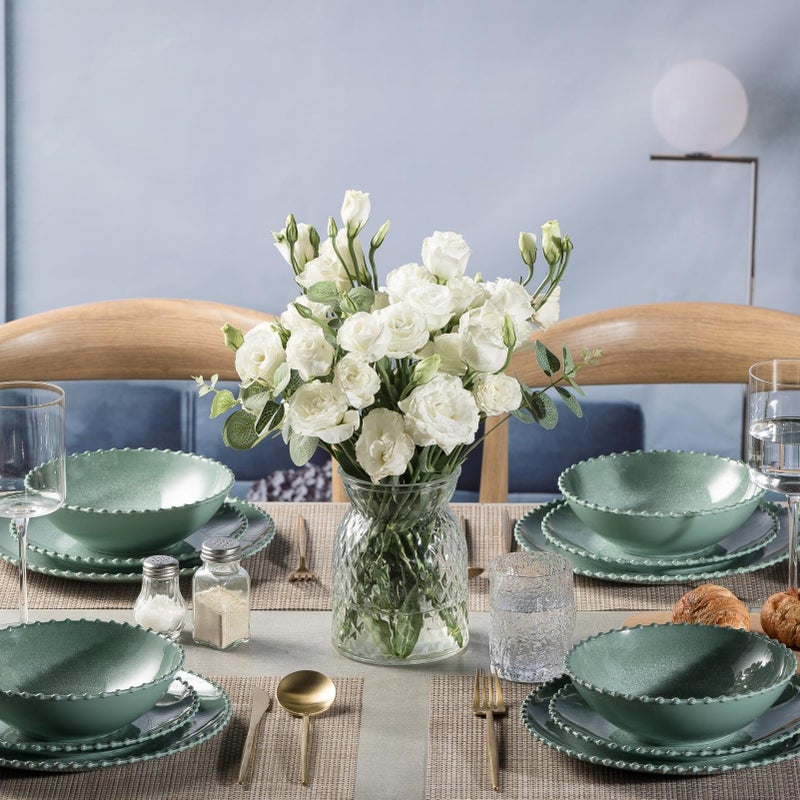Miss Yip MissYIP 12 Piece Melamine Dinnerware Sets, Service for 4, Lightweight Unbreakable, BPA Free, Food Grade Plates Sets, Dishwasher Safe, Indoor and Outdoor Use - Image 5