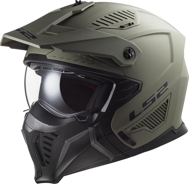 LS2 Motorcycle Helmet OF606 DRIFTER MATT SAND - Open Faced With Removable Mask - XXL (63-64cm) - Image 1