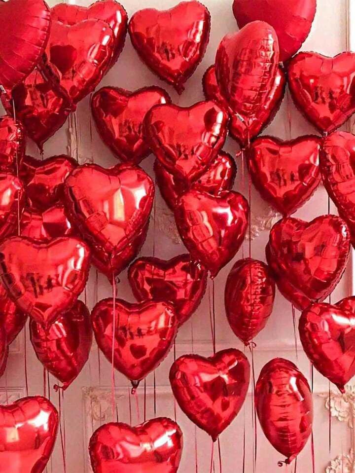 Vibzox Red Heart Balloons, 18 Inch Red Heart Foil Shape Balloon, 12PCS Large Love Foil Helium Romantic Balloons for Birthday Baby Shower Wedding Engagement Anniversary Valentines Christmas Party Decoration - Image 5