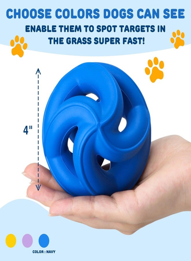 PetZee Natural Rubber Indestructible Dog Toys, Durable Dog Chew Toys for Aggressive Chewers - Non-Toxic, Dishwasher Safe, Interactive Dog Toys for Medium Large Breed Dogs, Fetch Training, 4", Navy - Image 4