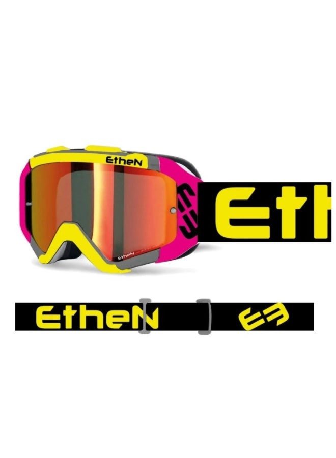 ETHEN 05R DUSTY GREY GOGGLES -RED MIRROR LENS
