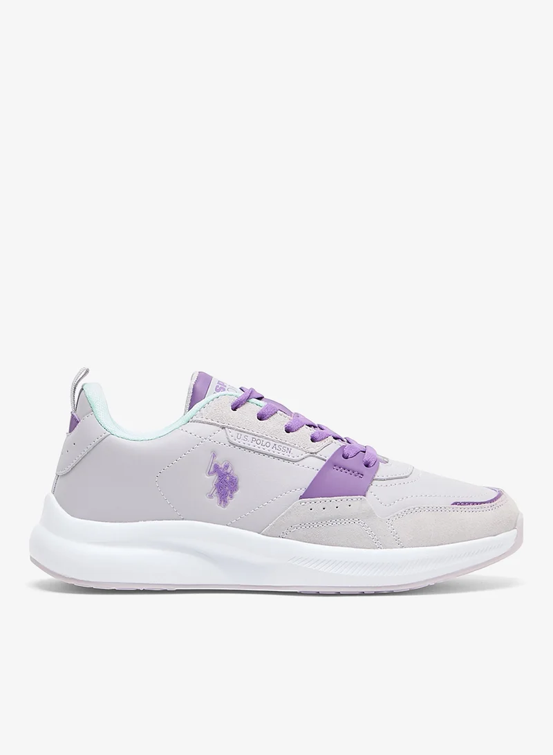 U.S. Polo Assn. Women's Lightweight Sneakers - Stylish Lavender and Mint Accents, Comfortable Casual Shoes for Everyday Wear