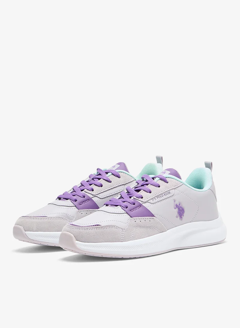 U.S. Polo Assn. Women's Lightweight Shoes Sneakers - Stylish Lavender and Mint Accents, Comfortable Casual Shoes for Everyday Wear