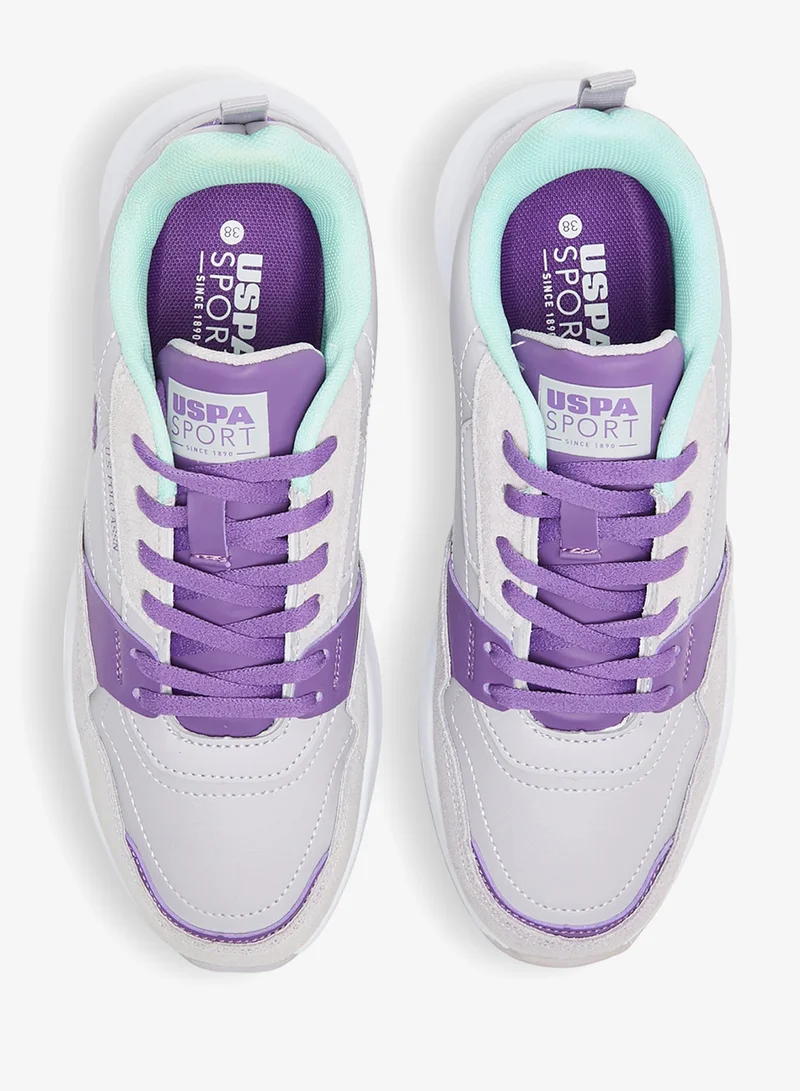 U.S. Polo Assn. Women's Lightweight Shoes Sneakers - Stylish Lavender and Mint Accents, Comfortable Casual Shoes for Everyday Wear