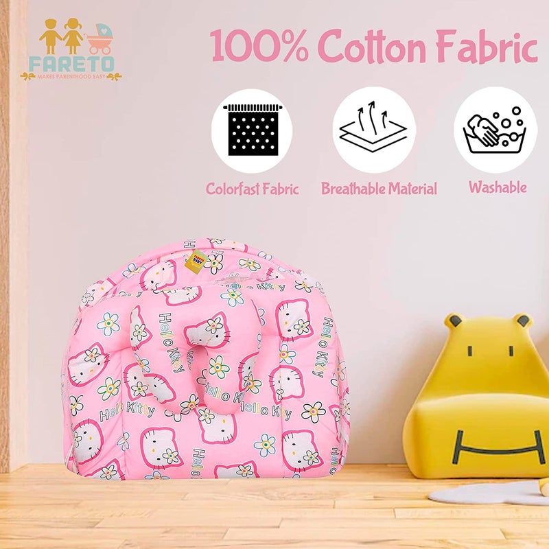 Infantbond Combo of Baby Mattress with Net Sleeping Bag 4 Pcs Bedding Set 4 Waterproof Sheets06 MonthsPID Kitty Pink - Image 5