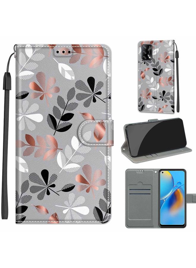 Voltage Coloured Drawing Magnetic Clasp Horizontal Flip PU Leather Case with Holder & Card Slots For OPPO F19 / A74 4G