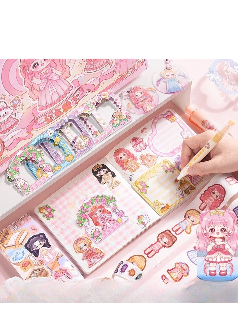 Handheld Account Set Gift Box Student Gift Sticker Handheld Account Book High Appearance Girl Handheld Account Book Material Gift Box