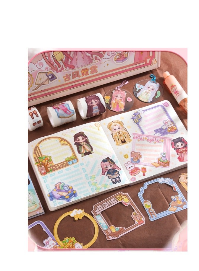 Handheld Account Set Gift Box Student Gift Sticker Handheld Account Book High Appearance Girl Handheld Account Book Material Gift Box