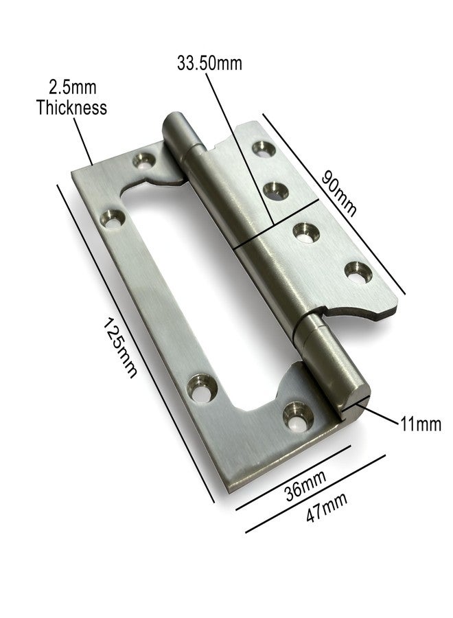 Moksh Plus Door Hinges 5 Inch x 12 Gauge/2.5mm SS Butterfly Hinges/Flush Door/Mute/Flat/Non Mortise Stainless Steel Kabja for Home, Hotel, Office (Pack of 1 Pcs.) (S.S.F. (Satin Matt)) - Image 2