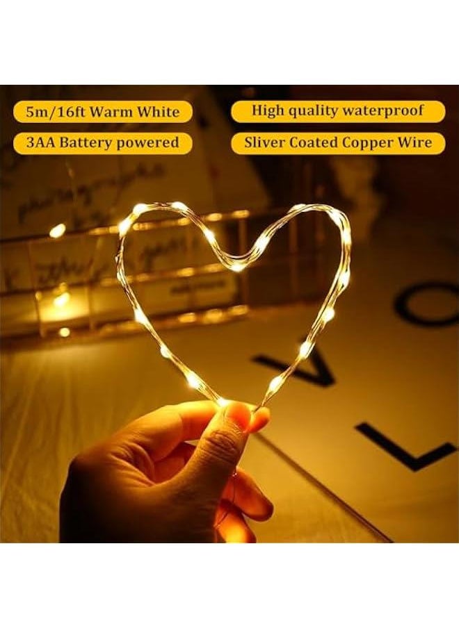 لغة سلسلة أضواء LED لغرفة النوم، 100 ضوء LED أصفر مقاوم للماء، أضواء جنيات LED ثابتة/ومضيئة، سلسلة أضواء داخلية وخارجية، أضواء LED للإضاءة والتزيين في الفعاليات، أضواء تزيين رمضان، إضاءة رمضان (10م/32.81 قدم)  - Image 3