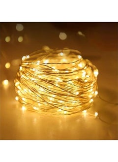 Harse LED String Lights for Bedroom, Waterproof 100 Yellow LED Fairy Lights, Steady/Flashing LED Fairy Lights, Indoor and Outdoor String Lights, LED Lights for Event Lighting and Decoration, Ramadan Decoration Lights, Ramadan Lighting（10M/32.81Ft）  - Image 1