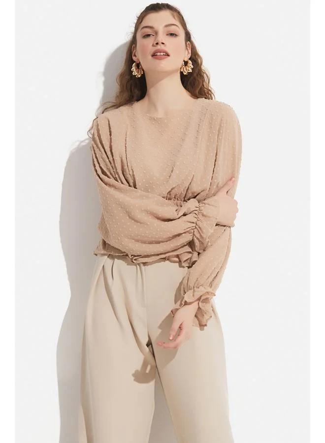 جون June Flock Printed Blouse