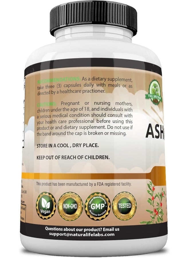 NaturaLife Labs Organic Ashwagandha 2,100 mg - 100 Vegan Capsules - Image 5