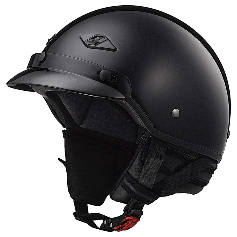 LS2 Helmets Bagger Motorcycle Half Helmet Gloss Black Medium