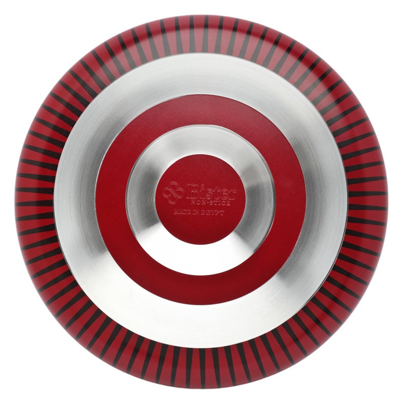 Bister Classy Round Non-Stick Oven Tray 26cm Red/Black – High-Quality Metal Bakeware with Flat Bottom & Striped Exterior Design, Oven-Safe for Cakes, Pies & Baking - Image 3