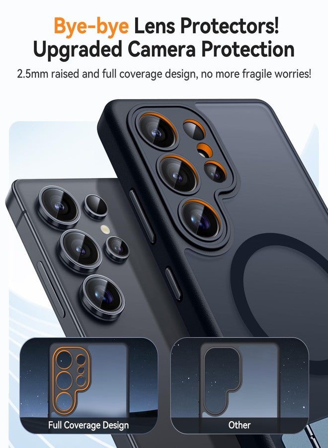 CANSHN Strong Magnetic & Seamless Stand Designed for Samsung Galaxy S23 Ultra Case [Full Camera Protection] [Adjustable Kickstand] [Compatible with MagSafe] Translucent Matte Phone Cover - Black - Image 4