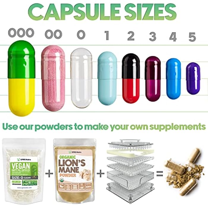 XPRS Nutra Size 2 Empty Capsules - 500 Clear Empty Vegan Capsules - Vegetarian Pill - Do-It-Yourself Vegetable Caps Filling for Supplements and Vitamins - Veggie Pills - Image 5