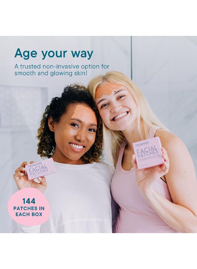 Frownies لصقات فاونيس للوجه للتجاعيد حول زوايا العينين والفم  شريط وجه مضاد للتجاعيد hypoallergenic  لصقة تجاعيد لتنعيم  وتخفيف تجاعيد الأقدام الغائرة  خطوط الابتسامة  للاستخدام الليلي  144 لصقة - Image 3