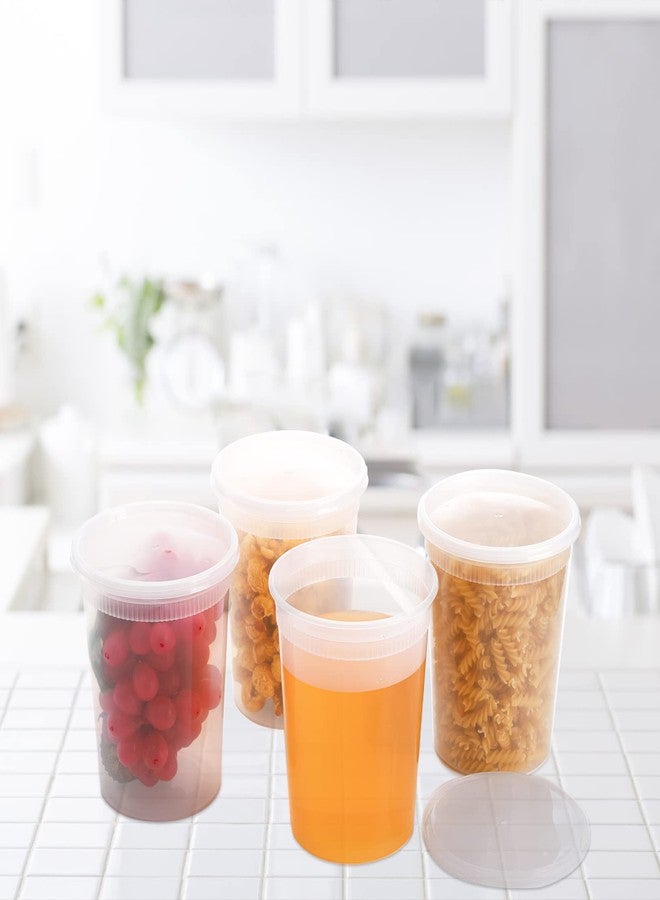 Lawei 50 Pack 32 Oz Plastic Food Containers with Lids, Leak-Proof Airtight Deli Cups Food Storage Containers for Meal Prep, Soup, Lunch, Leftovers, Takeout, Freezer/Microwave/Dishwasher Safe - Image 5
