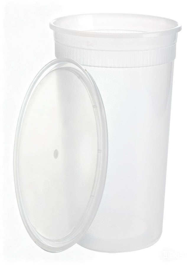 Lawei 50 Pack 32 Oz Plastic Food Containers with Lids, Leak-Proof Airtight Deli Cups Food Storage Containers for Meal Prep, Soup, Lunch, Leftovers, Takeout, Freezer/Microwave/Dishwasher Safe - Image 3