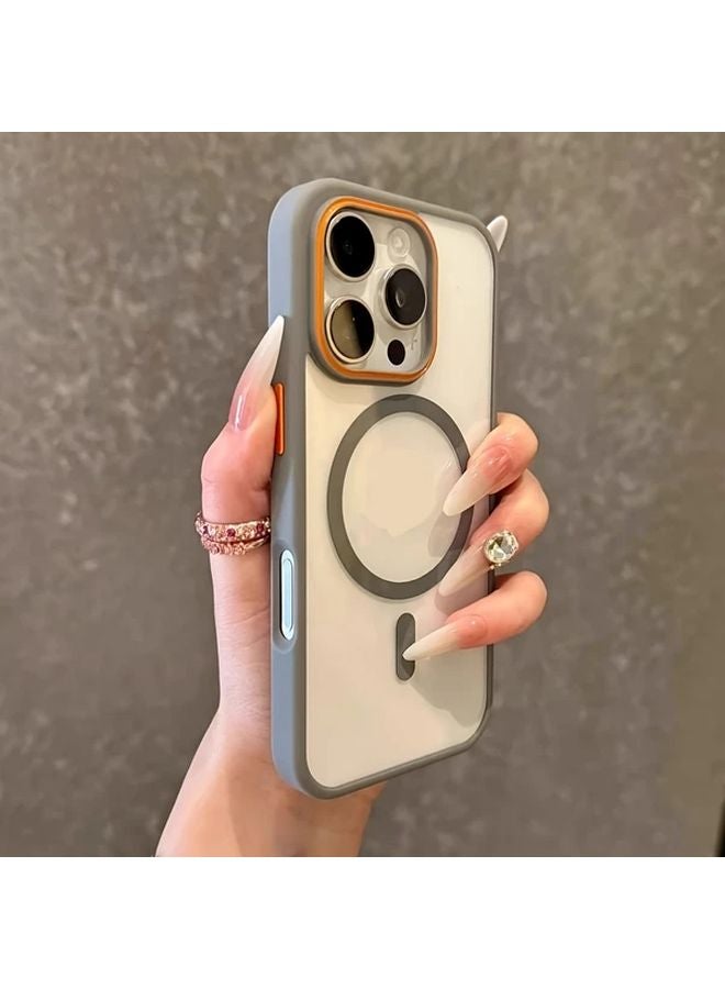 Matte Grey Shockproof Case For iPhone 15 Plus Magnetic Wireless Charge Cover - Image 3