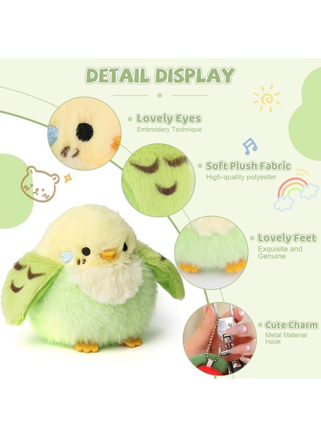 ABEARCAR 3.9 inches Parakeet Plush Toy Bird Stuffed Animal Plush Toy Holder Bag Pendant Party Christmas Birthday Valentine's Day Gifts Toys for Kids Girlfrends - Image 5