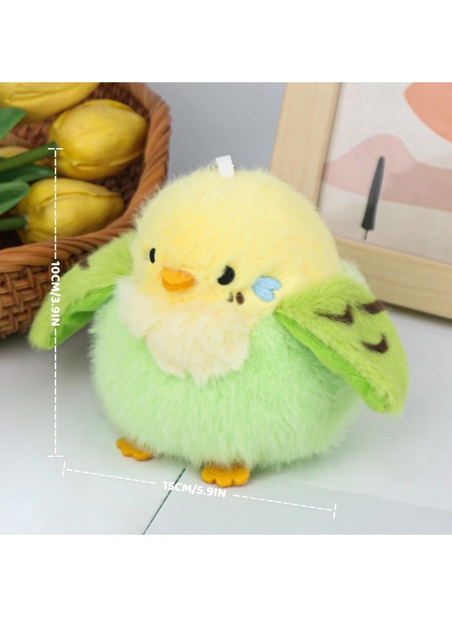 ABEARCAR 3.9 inches Parakeet Plush Toy Bird Stuffed Animal Plush Toy Holder Bag Pendant Party Christmas Birthday Valentine's Day Gifts Toys for Kids Girlfrends - Image 4